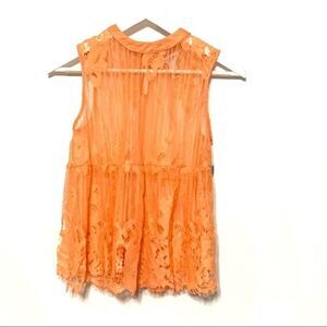 Arizona sheer Lace orange tank NWT Medium